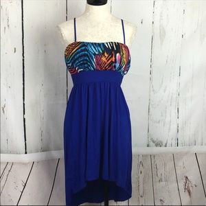 Gilli Royal Blue High Low Sun Dress Women Sz M